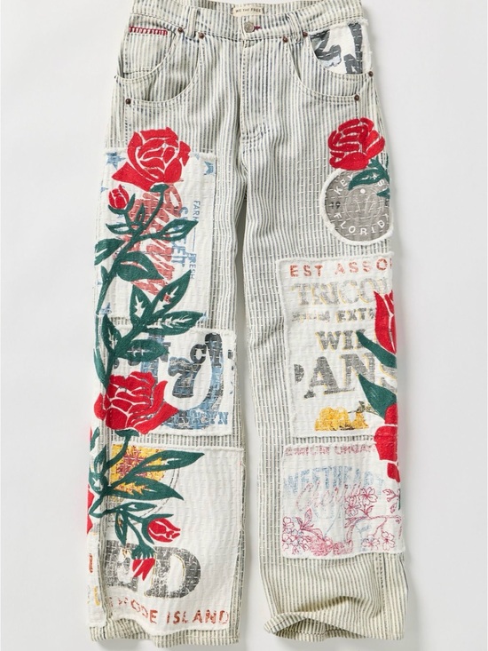 We The Free Pants - We The Free Lost And Found Boyfriend Jeans 28 Patchwork Floral - NWT
